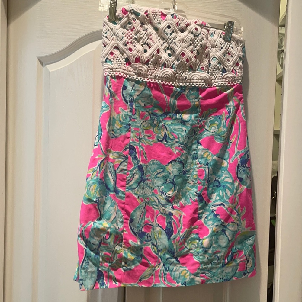 EUC Lilly Pulitzer strapless dress Size 4